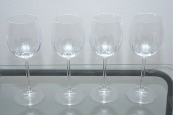 Set Of Four Clear Wine Glasses