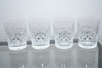 Set Of Four Waterford Crystal Double Old Fashioned Glasses