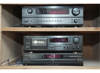 Denon AV Receiver, Dual Cassette Deck & 5-Disc CD Changer Audio System