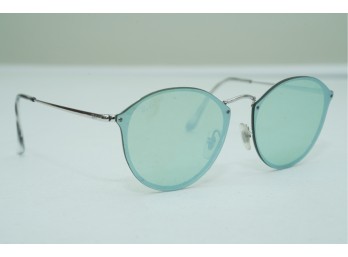 Ray-Ban Aqua Mirrored Rimless Round Sunglasses
