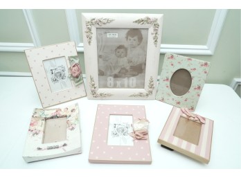 Lot Of 6 Decorative Shabby Chic Pastel Picture Frames For Baby/Nursery