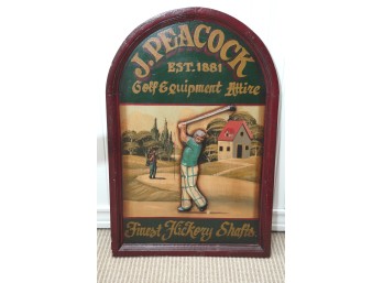 J. Peacock Est. 1881 Golf Equipment Attire Wooden Wall Sign