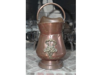 Large Copper And Brass Coal Hod