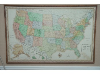 Decorative Framed United States Push Pin Map Wall Art