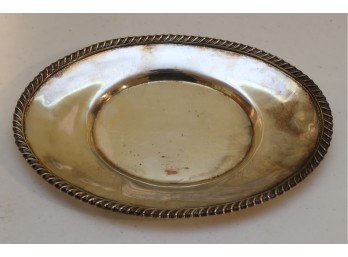 Oval Silverplate Dish With Rope Twist Rim