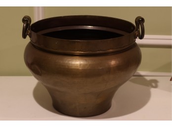 Large Hammered Copper Two-Handled Vessel