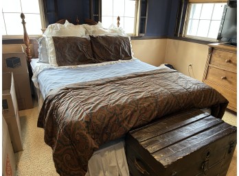 Turned Wood Bed With Paisley Bedding