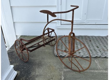 Rustic Metal Bicycle-Form Garden Planter