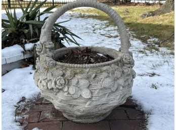 Cast Stone Decorative Garden Planter With Handle