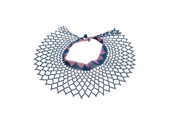 Jewelry - Bib/Collar - Beaded - Blue & Pink