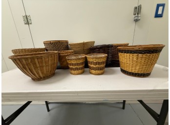 Accessories - Wicker Baskets - Collection Of Ten (10)