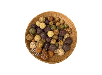 Accessories - Wicker Basket - W/ Decorative Bean Balls