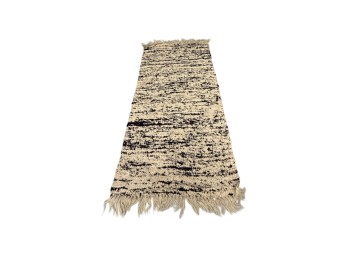Rug - Wool Rug - Ivory & Black Stripes