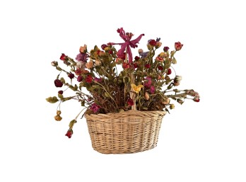 Accessories - Basket - W/ Faux Flowers