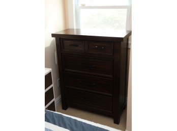 Dark Wood Chest Of Drawers Dresser With Five Drawers