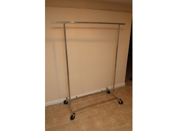 Chrome Adjustable Rolling Garment Rack
