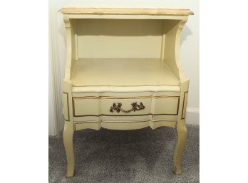 Distressed Cream One-Drawer Nightstand