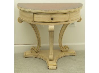 Demi-Lune Accent Table With Drawer