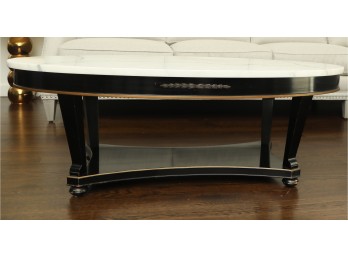 Marble Top Oval Coffee Table
