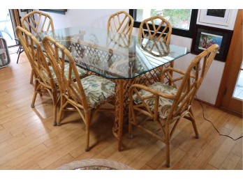 Rattan Dining Table With 6 Chairs