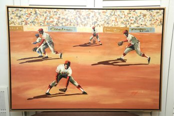 Weigel Oil Painting Of Baseball Infielders
