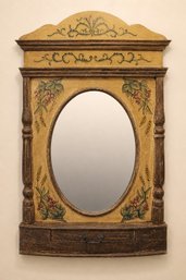 Hand-Painted Decorative Wall Mirror With Shelf
