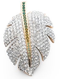 Swarovski Crystal Leaf Brooch