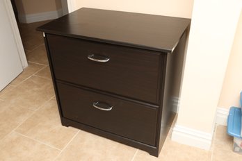 Dark Brown Two-Drawer Office File Cabinet