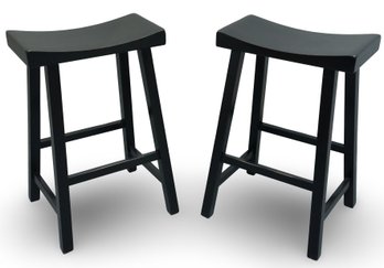 Pottery Barn Counter Stools - Black-Finished Wood