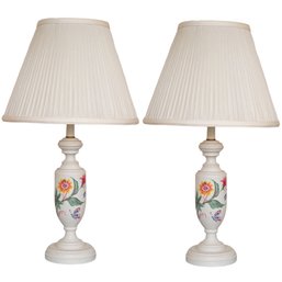 Elegant Pair Painted Lamps