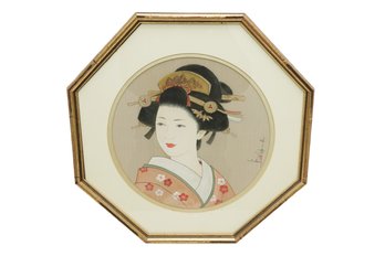 J. Cheng (Japanese American, B.1965-) Ink On Silk - 'Kyoto Maiko'