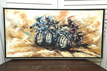 Weigel Oil Painting Of Motocross Riders