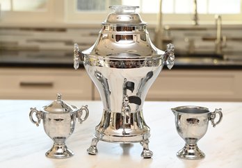 United Coffee Maker Samovar With Creamer And Sugar Bowl