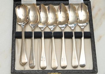 Set Of 9 Silver Grapefruit Spoons
