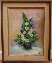 Floral Still Life Framed Paint On Canvas
