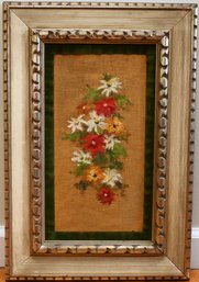 Floral Still Life Framed Paint On Cloth