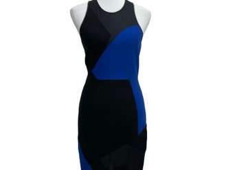 Yigal Azrouel Black And Blue Colorblock Dress Size S