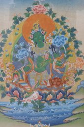 Green Tara Tibetan Buddhist Framed Painting