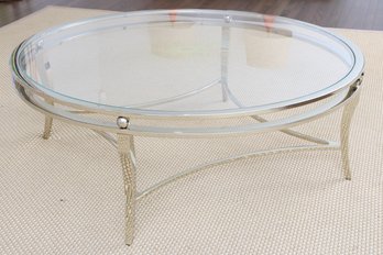 Luxe Lifestyles NYC Home Gold Star Glass Top Coffee Table