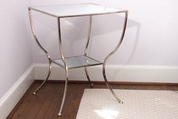 Marcel Mirrored Nickel Side Table