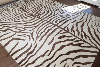 Faux Zebra Striped Area Rug