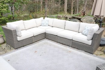 Outdoor Wicker Sectional Sofa With Cushions