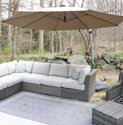 Oversized Cantilever Patio Umbrella With Weighted Base