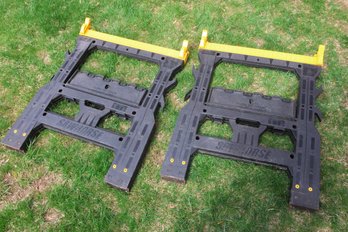 Pair Of Folding Plastic Sawhorses