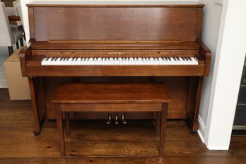 Charles R. Walter Upright Piano With Matching Bench