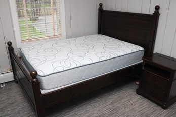 Wood Bed Frame With Headboard And Mattress