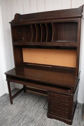 SmartStuff  Wood Desk With Hutch And Three-Drawer Base
