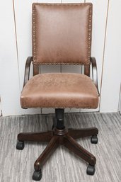 Upholstered Swivel Office Chair On Casters