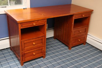 Wood Writing Desk With Drawers