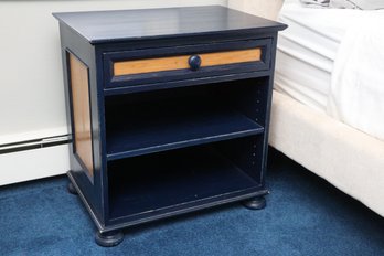 Painted Wood One-Drawer Nightstand With Shelf